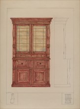 Bookcase and Writing Desk, c. 1936. Creator: Henry Meyers.
