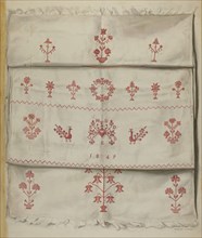 Pa. German Linen Towel, c. 1937. Creator: Frances Lichten.