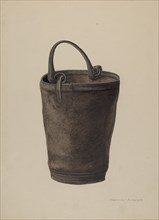 Leather Water Bucket, c. 1938. Creator: Alexander Anderson.