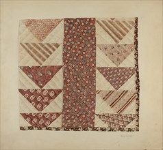 Patchwork Quilt (Section), c. 1938. Creator: Henry Granet.