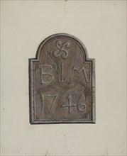 Carved Date Stone, c. 1939. Creator: Leslie Macklem.