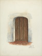 Door, Facade of Mission House, 1937. Creators: Geoffrey Holt, Harry Mann Waddell.
