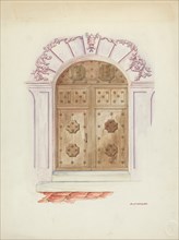 Doorway and Wall Painting, 1937. Creator: Randolph F Miller.