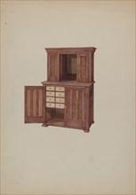 Cabinet, with Ivory Keyholes, c. 1937. Creator: William Kieckhofel.