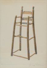 Child's High Chair, c. 1938. Creator: Cora Parker.