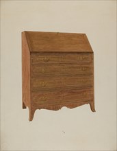 Desk-White Oak, c. 1940. Creator: Henry Moran.