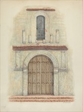 Arched Doorway Mission San Diego, c. 1942. Creator: William Kieckhofel.