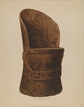 Wooden Log Chair, 1938. Creator: Lloyd Charles Lemcke.