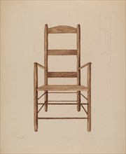 Rush Bottom Chair, c. 1937. Creator: Henry Meyers.