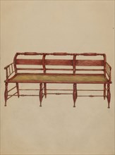 Settee or Hall Seat, c. 1936. Creator: Henry Meyers.