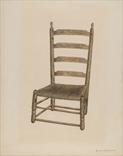 Ladder Back Chair, 1938. Creator: Annie B Johnston.
