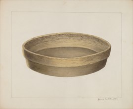 Pottery Flat Bowl, c. 1938. Creator: Annie B Johnston.