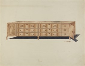 Cabinet, for Vestments, c. 1940. Creator: Randolph F Miller.