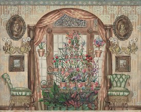 Conservatory Window with Flowers, 1935/1942. Creator: Perkins Harnly.