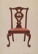 Chippendale Mahogany Side Chair, 1936. Creator: Arthur Johnson.