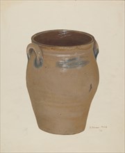 Two Handled Preserve Crock, 1936. Creator: Jerome Hoxie.