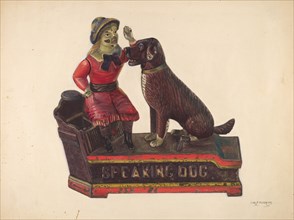 Toy: Speaking Dog Bank, c. 1937. Creator: Chris Makrenos.