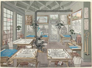 Architect's Drafting Room, 1884, 1935/1942. Creator: Perkins Harnly.