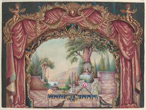 Backdrop for Vaudeville Stage, c. 1938. Creator: Perkins Harnly.