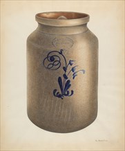 Cookie Jar with Cover, c. 1938. Creator: Nicholas Amantea.