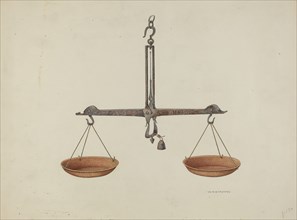 Balance Scales, c. 1940. Creator: William Kieckhofel.