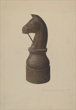 Horse Head Hitching Post, 1938. Creator: Alexander Anderson.