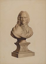 Carved Bust of Voltaire, c. 1937. Creator: Joseph Goldberg.