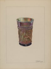 Iridescent Jar, c. 1937. Creator: Thomas Holloway.