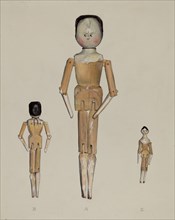 Jointed Wooden Dolls, c. 1936. Creator: Jane Iverson.