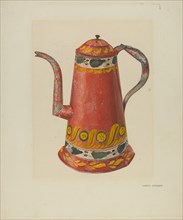 Toleware Tin Coffee Pot, c. 1938. Creator: Harry Grossen.