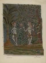 Adam & Eve Embroidered Picture, c. 1941. Creator: Frank Gray.