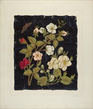 Handmade Flowers on Black, 1935/1942. Creator: Frank J Mace.