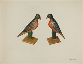 Pa. German Toy Birds, c. 1939. Creator: Arsen Maralian.
