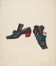 Man's Slippers, 1935/1942. Creator: Mary E Humes.