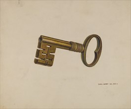 Brass Key, c. 1940. Creator: DJ Grant.