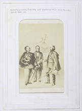 Victor Emmanuel II King of Sardinia, Giuseppe Garibaldi and Camillo Benso, Count of Cavour, 1860-69. Creator: Unknown.