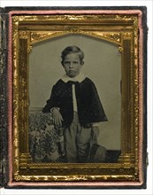 Untitled [boy holding straw hat], 1857/60.  Creator: B & G Moses.