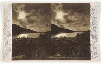 Upper Saranac Lake - Bartlett's Landing Moonlight, late 19th century. Creator: Baldwin Photo.
