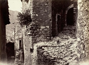 A Street in Sainte-Agnès near Roquebrune, c. 1865. Creator: Charles Nègre.