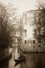Untitled (II 13), c. 1890. [Gondola on canal, Venice].  Creator: Unknown.