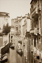Untitled (II 41), c. 1890. [Gondola on canal, Venice].  Creator: Unknown.