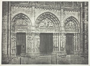 Main Portal, Chartres Cathedral, c. 1860, printed c. 1873. Creator: Edouard Baldus.
