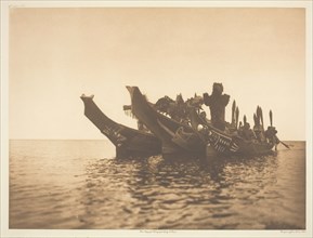 Masked Dancers in Canoes - Qagyuhl A, 1914. Creator: Edward Sheriff Curtis.