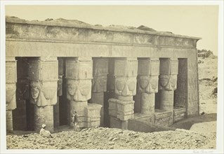 Portico of the Temple of Dendera, 1857. Creator: Francis Frith.