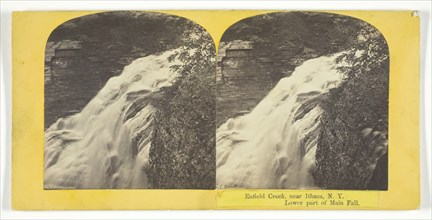 Enfield Creek, near Ithaca, N.Y. Lower part of Main Fall, 1860/65. Creator: J. C. Burritt.