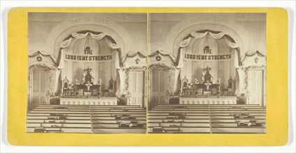 Untitled [stage or altar in  a church], late 19th century.  Creator: L.V. Moulton.