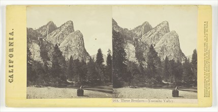 Three Brothers - Yosemite Valley, California, 1865. Creator: Lawrence & Houseworth.
