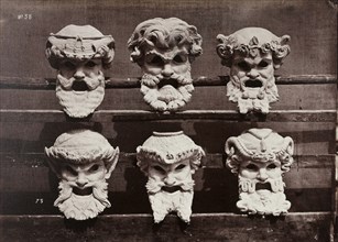 Masks from the Control Room (Masques du vestibule de contrôle), c. 1870. Creator: Louis-Emile Durandelle.