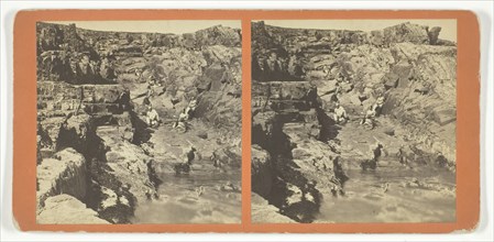 Untitled [group of people in a rocky landscape], late 19th century. Creator: O.H. Copeland.