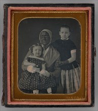 Untitled (Portrait of a Woman with Two Children), 1850s. Creator: Samuel Van Loan.